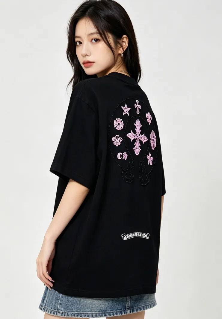 Louis Vuitton/Louis Vuitton warm Color Change embroidered logo short sleeves
